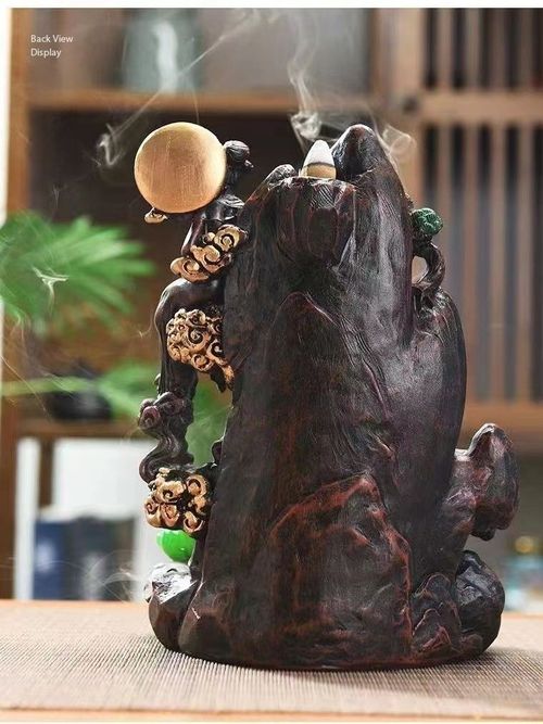 Backflow Incense Burner Mountain Dragon Ornament Resin Zen Aromatherapy Holder Home Decor