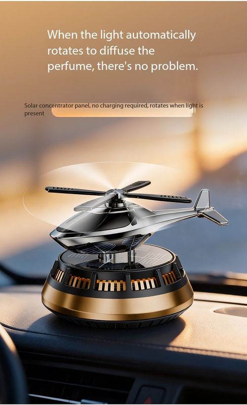 Solar Powered Rotating Helicopter Car Air Freshener Perfume Diffuser Dashboard Ornament