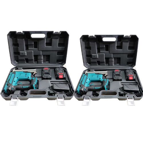 The high-performance cordless nail gun is an essential power tool for professional construction work.