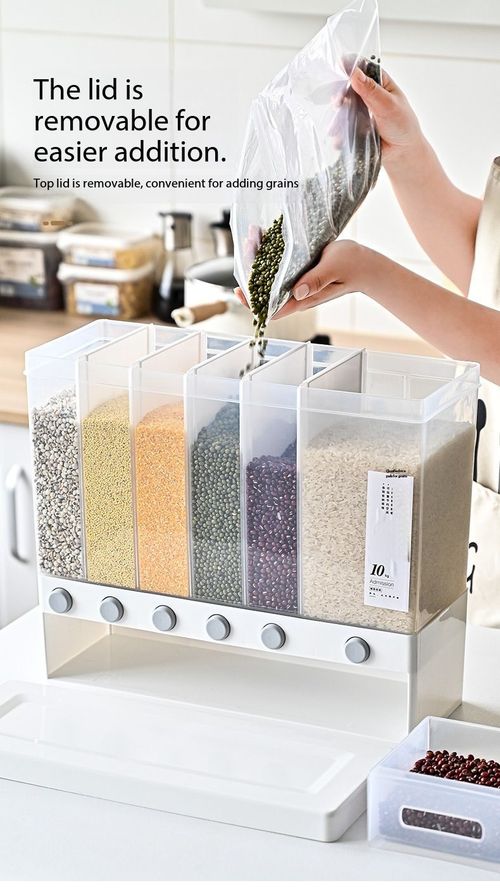 Multi-Compartment Grain Cereal Dispenser Sealed Storage Container