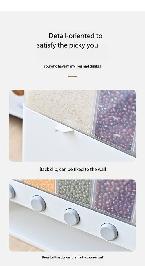 Multi-Compartment Grain Cereal Dispenser Sealed Storage Container