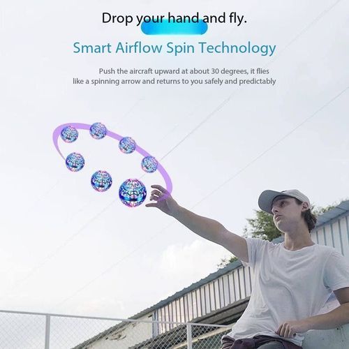 Smart Sensor Flying Ball with LED Lights Magic Hovering Boomerang Toy for Kids