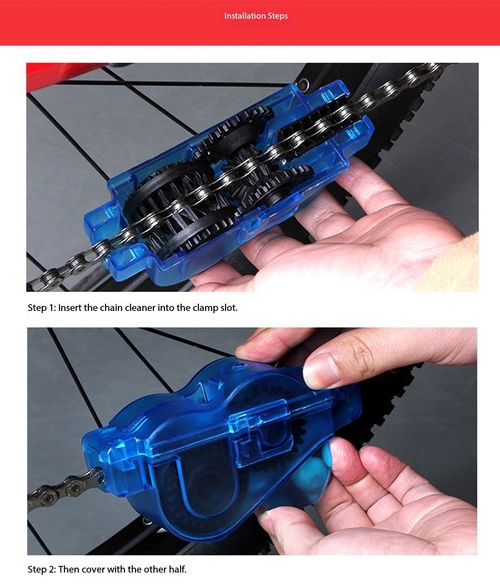 Universal Bicycle & Motorcycle Chain Cleaner Washing Tool