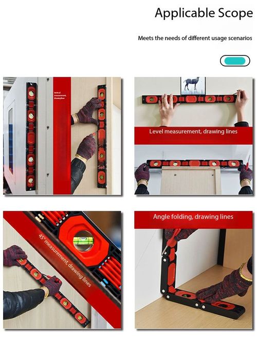 Multifunctional Foldable Magnetic Spirit Level Ruler