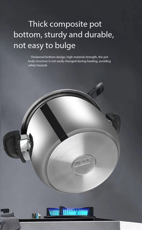 One‑Hand Rotatable Opening Thickened Stainless Steel Pressure Cooker, Multi‑Stove Compatible Explosion‑Proof Pressure Pot For Home Cooking
