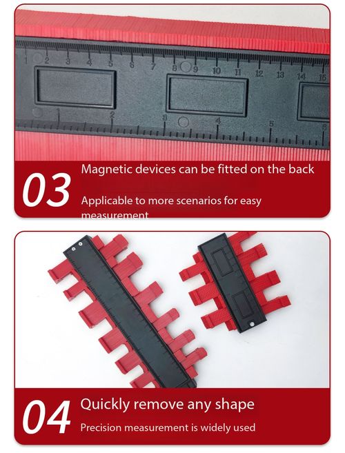Multi-functional Outline Gauge, Contour Duplicator Shape Tracing Tool, ABS Irregular Profile Copy Gauge for Woodworking, Flooring, Tiling & DIY Construction