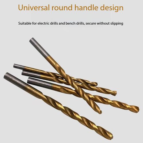 99‑Pcs Titanium Coated Twist Drill Bit Set, 1‑10mm Multi‑Size Round Shank Drill Bits for Electric Drill & Bench Drill