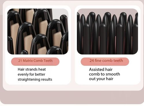 Portable Wireless Mini Hair Straightener Comb, Rechargeable Negative Ion Straightening Brush, 3 Temperature Settings, Travel Capsule Hot Comb for Smooth Frizz-Free Hair
