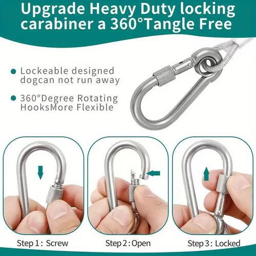 Heavy Duty Stainless Steel Wire Clothesline with Hooks - Rust-Proof Outdoor Laundry Rope