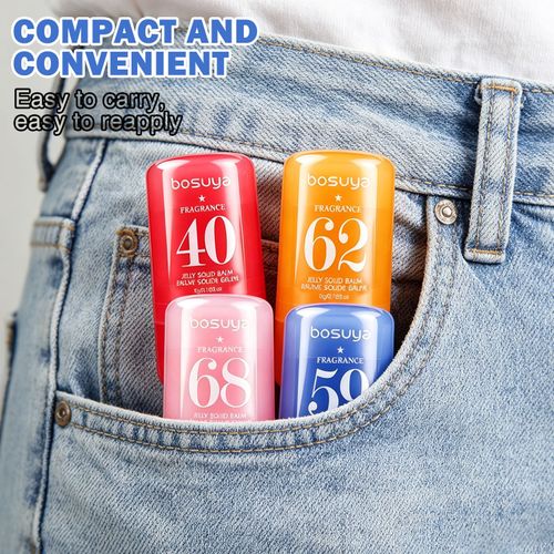Bosuya 4PCS Jelly Solid Perfume Balm Set – Long Lasting Fragrance Stick for Women & Men, Portable & Non-Sticky