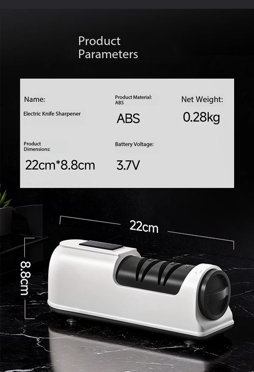 Electric Knife Sharpener 3-Sec Fast Sharpening USB Rechargeable Automatic Multifunction Knife Scissors Sharpener with Suction Base Replaceable Grinding Wheel Kitchen
