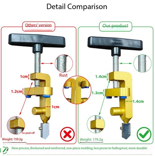 2-in-1 Tile & Glass Cutting Tool, Integrated Tile Cutter, Professional Ceramic Glass Opener for Glazed Tile, Slab Tile and Glass