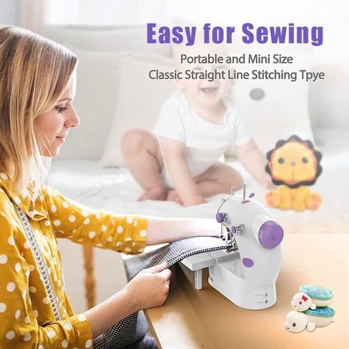 Portable Mini Electric Sewing Machine, Household Desktop Automatic Tailor Machine, Built‑in Light & Thread Cutter, Heavy‑Duty for Thick Fabric, Easy‑to‑Use Small Sewing Tool for Home DIY Clothing Repair