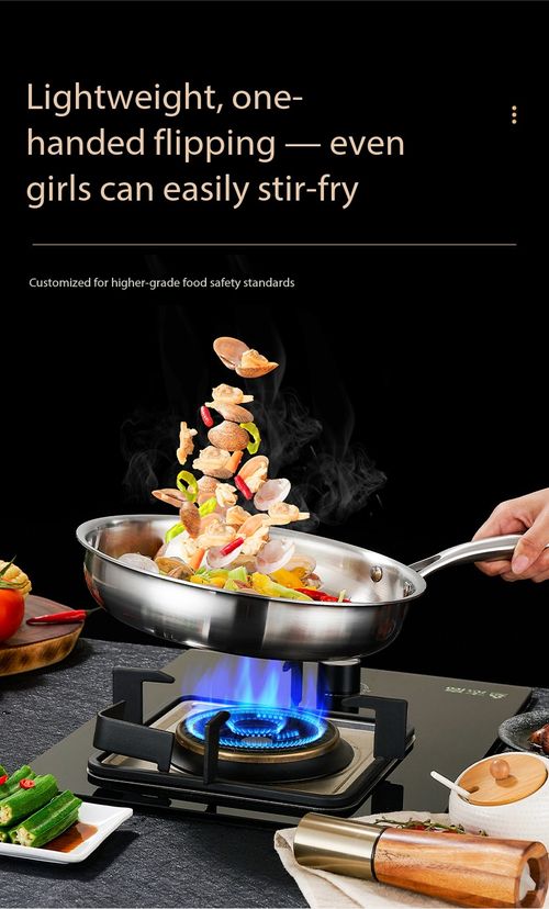 3 Pack Coating-Free Stainless Steel Frying Pan, Non-Stick Flat Skillet, Works on All Stoves for Home Cooking