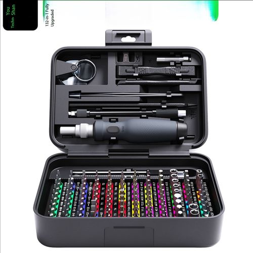 132 in 1 Precision Screwdriver Set Magnetic Screwdriver Bits Phone Repair Tool Kit with Tweezers Suction Cup Spudger for iPhone Laptop Watch Glasses DIY Repair
