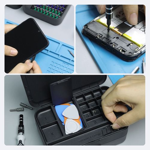 132 in 1 Precision Screwdriver Set Magnetic Screwdriver Bits Phone Repair Tool Kit with Tweezers Suction Cup Spudger for iPhone Laptop Watch Glasses DIY Repair
