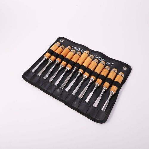 12 Pcs Wood Carving Chisel Set With Storage Pouch