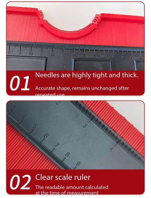 Multi-functional Outline Gauge, Contour Duplicator Shape Tracing Tool, ABS Irregular Profile Copy Gauge for Woodworking, Flooring, Tiling & DIY Construction