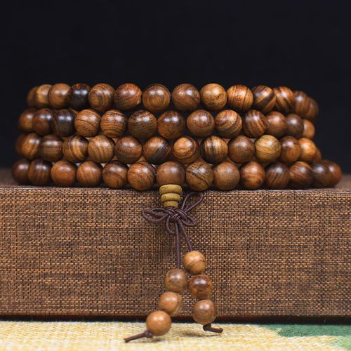 108 Black Rosewood Buddhist Prayer Beads Bracelet Natural Wood Mala Necklace Turquoise Spacer Beads Unisex Meditation Jewelry Nigeria