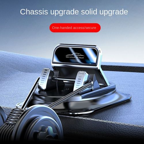 360° Rotating Car Phone Holder - Heavy Duty Dashboard Mount for All Smartphones - Mech Style Universal Stand