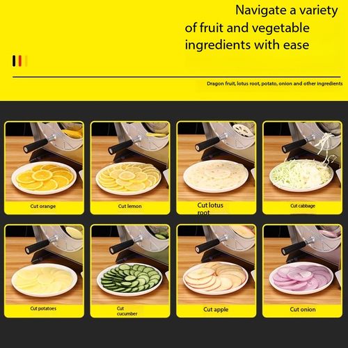 Manual Vegetable Slicer Stainless Steel Body Carbon Steel Blade 0-10mm Adjustable Thickness Potato Fruit Lemon Lotus Root Cabbage Onion Slicer for Home Restaurant Kitchen Nigeria
