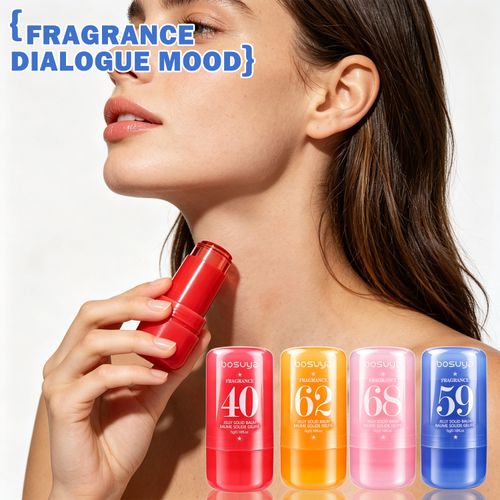 Bosuya 4PCS Jelly Solid Perfume Balm Set – Long Lasting Fragrance Stick for Women & Men, Portable & Non-Sticky