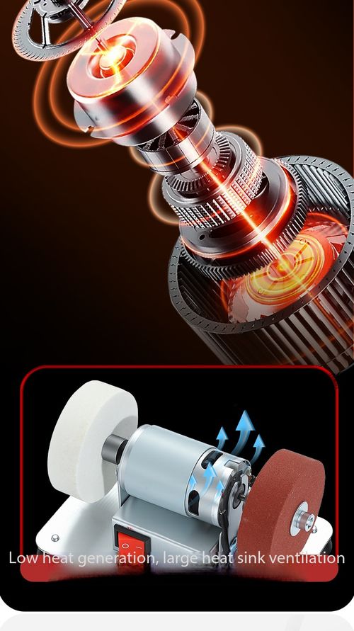 Mini Electric Bench Grinder, Multifunctional Grinding Polishing Machine, Stepless Speed Control, Double Grinding Wheels for Knife Sharpening, Rust Removal & DIY Craft Work