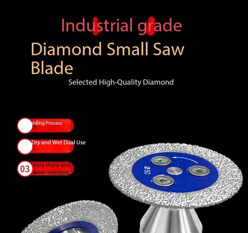 3Pcs M14 Thread Diamond Mini Saw Blade, 50mm Vacuum Brazed Cutting Disc, Detachable Stone Cutting Wheel for Marble, Quartz, Ceramic, Glass & Artificial Stone