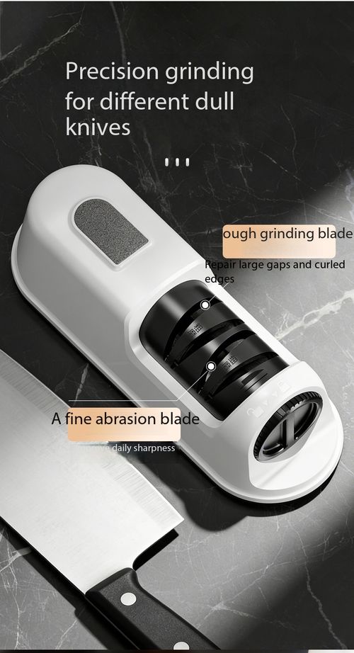 Electric Knife Sharpener 3-Sec Fast Sharpening USB Rechargeable Automatic Multifunction Knife Scissors Sharpener with Suction Base Replaceable Grinding Wheel Kitchen