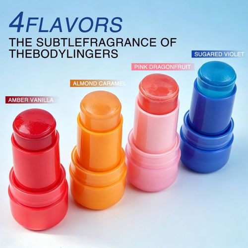 Bosuya 4PCS Jelly Solid Perfume Balm Set – Long Lasting Fragrance Stick for Women & Men, Portable & Non-Sticky