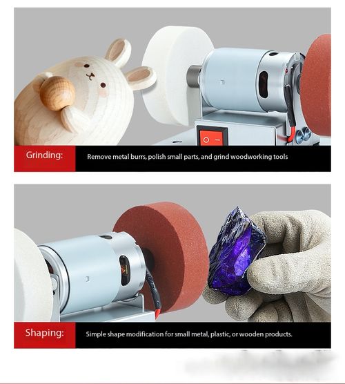 Mini Electric Bench Grinder, Multifunctional Grinding Polishing Machine, Stepless Speed Control, Double Grinding Wheels for Knife Sharpening, Rust Removal & DIY Craft Work