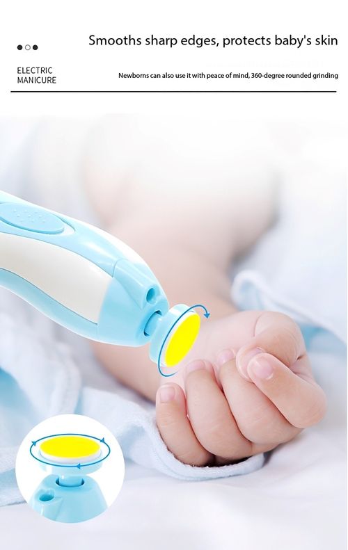 6 in 1 Baby Electric Nail Grinder Set, Safe Quiet Baby Nail Trimmer with 6 Grinding Heads, 4 Speed Adjustable Electric Nail File, Portable Baby Manicure Kit for Newborn, Infant & Adults