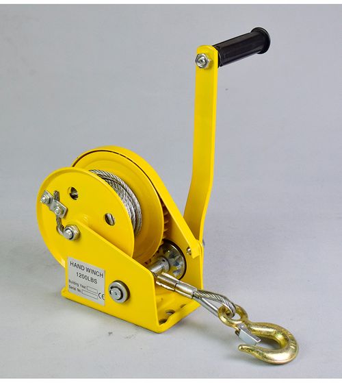 Self-Locking Hand Crank Winch with 10m Steel Wire Rope, 2-Way Brake Manual Winch, Heavy Duty Lifting Pulling Tool for Construction, Warehouse, Mining & Transport