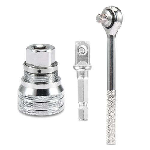 Universal Socket Wrench Set - Magic Adjustable Spanner with Ratchet Handle & 3-8 Drill Adapter - Fits 5mm-19mm Bolts