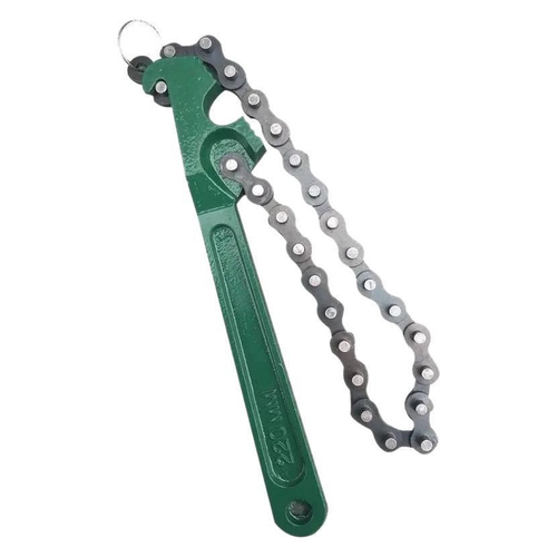 Chain Oil Filter Wrench Adjustable High Carbon Steel Forged Pipe Wrench Multi-Function Oil Filter Removal Tool for Cars Trucks Motorcycles Pipe Fitting Repair