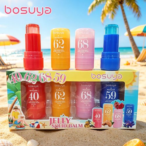 Bosuya 4PCS Jelly Solid Perfume Balm Set – Long Lasting Fragrance Stick for Women & Men, Portable & Non-Sticky