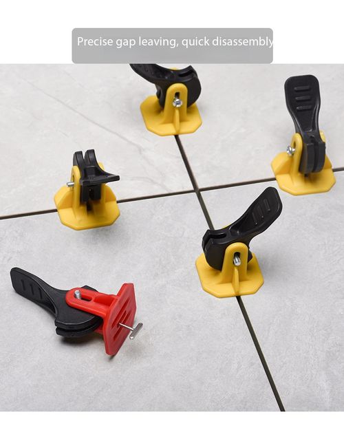 50Pcs Reusable Tile Leveling System, Quick Press Type Tile Levelers, Reusable T-pin Tile Spacers for Floor & Wall Tile Installation, Prevent Uneven Tile Surfaces