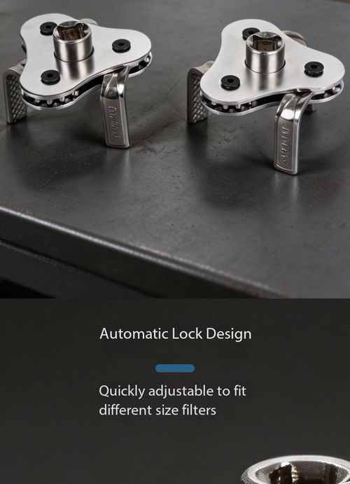 3 Jaw Adjustable Oil Filter Wrench High Torque Quench-Forged Steel Car Fuel Filter Removal Tool Universal for Cars SUVs Trucks Motorcycles Engine Maintenance Repair