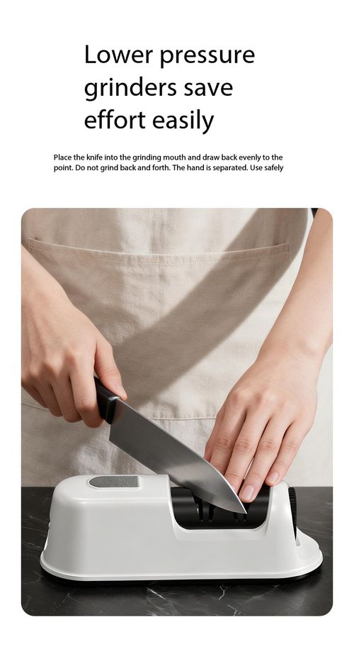 Electric Knife Sharpener 3-Sec Fast Sharpening USB Rechargeable Automatic Multifunction Knife Scissors Sharpener with Suction Base Replaceable Grinding Wheel Kitchen