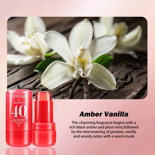 Bosuya 4PCS Jelly Solid Perfume Balm Set – Long Lasting Fragrance Stick for Women & Men, Portable & Non-Sticky
