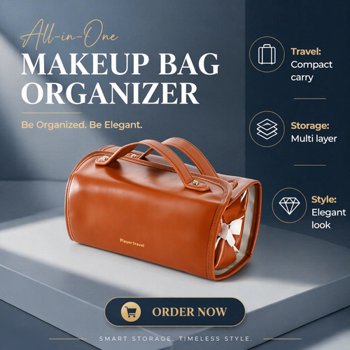 2026 New 4-in-1 Detachable Foldable Makeup Bag Large Capacity Travel Cosmetic Organizer PU Leather Toiletry Bag with 4 Clear Removable Pouches for Women Nigeria