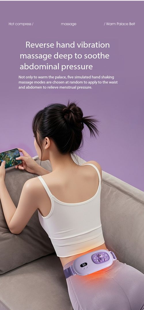 Electric Warm Palace Belt 3S Fast Heating Rechargeable Menstrual Cramp Relief Belt Vibration Massage Abdominal Waist Pain Relief Massager for Women