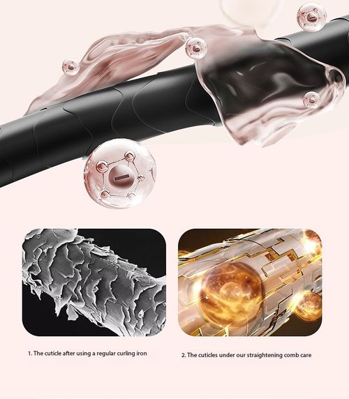 Portable Wireless Mini Hair Straightener Comb, Rechargeable Negative Ion Straightening Brush, 3 Temperature Settings, Travel Capsule Hot Comb for Smooth Frizz-Free Hair