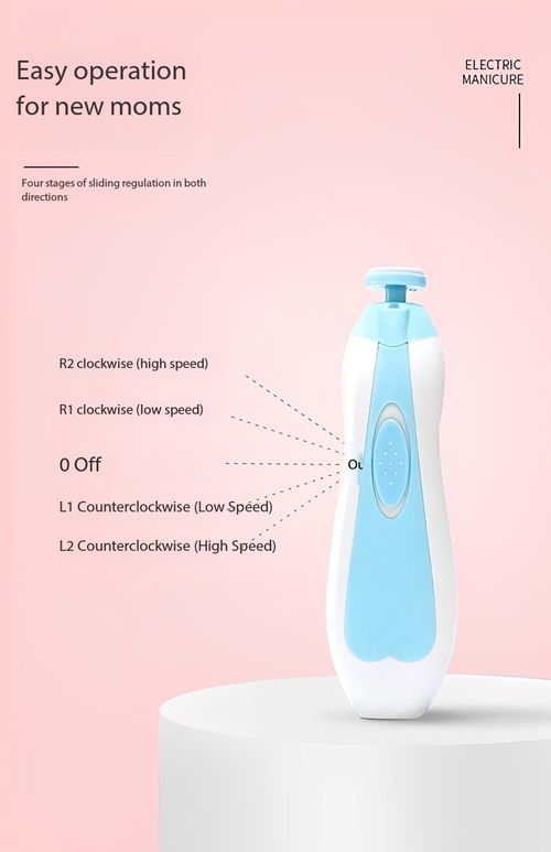 6 in 1 Baby Electric Nail Grinder Set, Safe Quiet Baby Nail Trimmer with 6 Grinding Heads, 4 Speed Adjustable Electric Nail File, Portable Baby Manicure Kit for Newborn, Infant & Adults