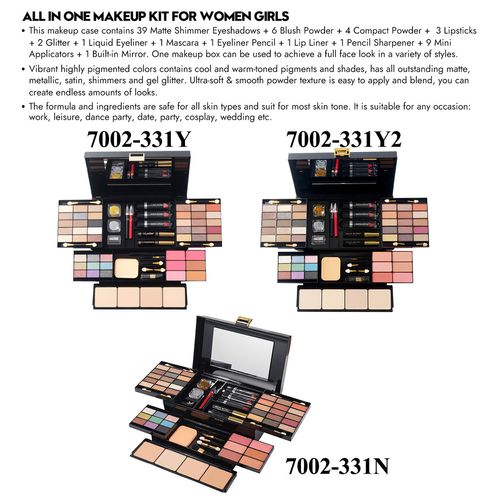 All in One Makeup Kit 39 Colors Eyeshadow Palette 6 Blush 4 Compact Powder 3 Lipstick Mascara Eyeliner Full Face Cosmetic Gift Set with Mirror for Women Girls Nigeria