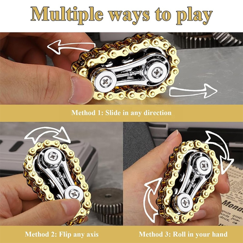 Metal Chain Gear Fidget Toy Flywheel Fidget Spinner Stress Relief Anxiety EDC Toy Mechanical Chain Finger Toy for Kids Adults Nigeria