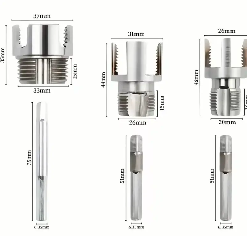 3‑Piece PPR PVC Pipe Tap Tool Kit, Integrated Internal & External Thread Tapping Cutter, Pipe Thread Repair Tool for Water Pipe