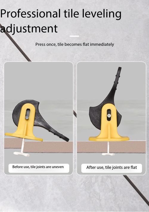 50Pcs Reusable Tile Leveling System, Quick Press Type Tile Levelers, Reusable T-pin Tile Spacers for Floor & Wall Tile Installation, Prevent Uneven Tile Surfaces