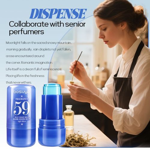 Bosuya 4PCS Jelly Solid Perfume Balm Set – Long Lasting Fragrance Stick for Women & Men, Portable & Non-Sticky
