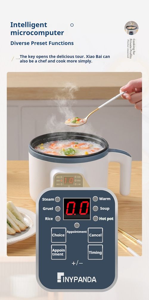 1.7L Smart Multi-Function Electric Cooking Pot, Non-Stick Mini Electric Hot Pot with Pre-set Timer, Ideal for Rice, Soup, Steaming, Frying, Perfect for Single & Family Daily Cooking